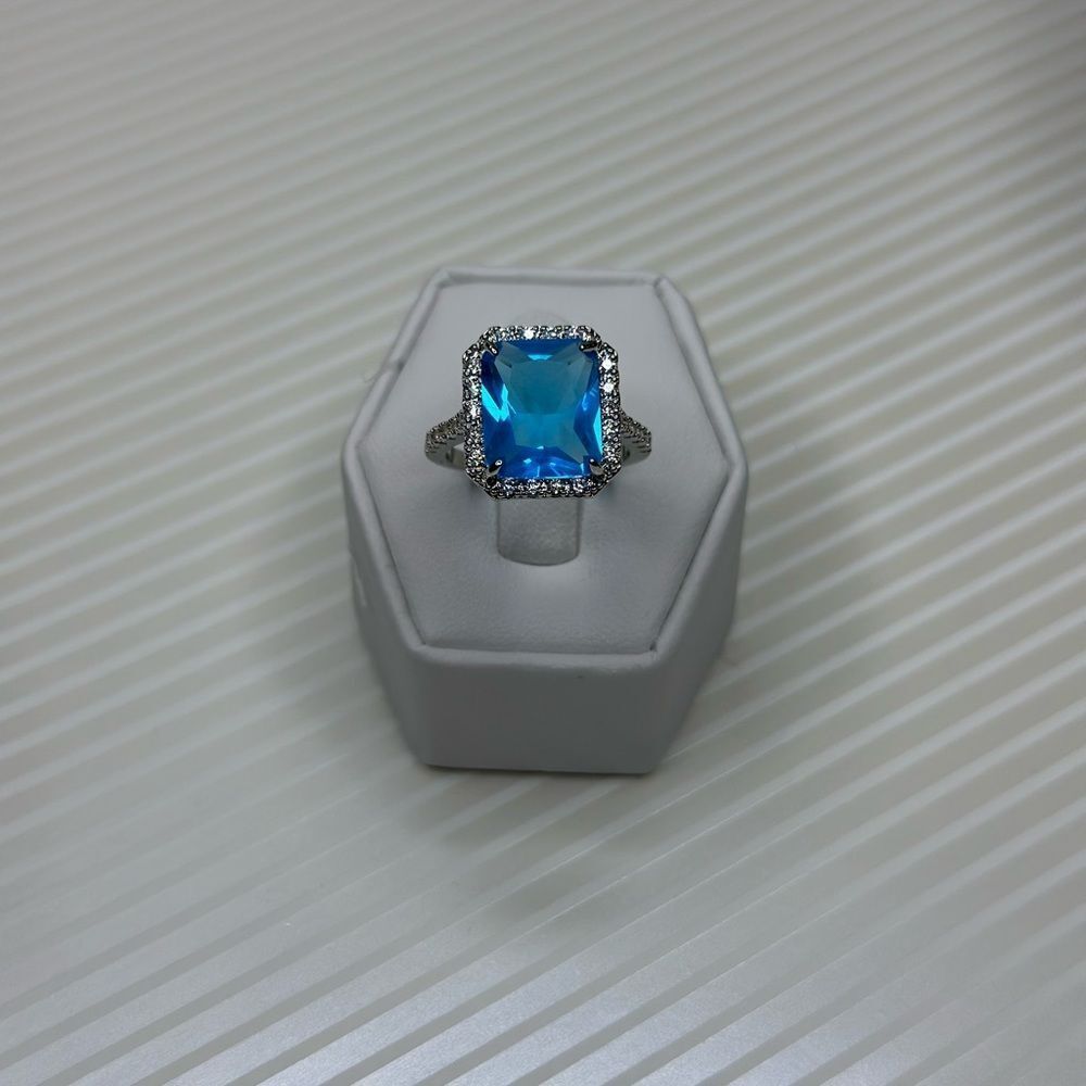 AQUAMARINE WEDDING RING - Picture 4 of 6
